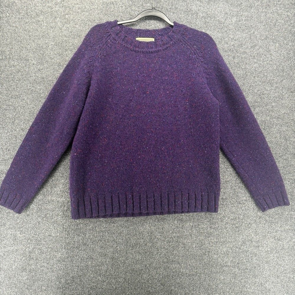 Vintage Newton Trading Co Sweater Womens S Shetland Wool Purple Pullover Cottage